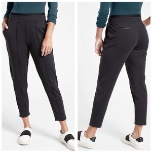 Athleta Like New VENICE HEATHERED PINTUCK PANT in Black, High rise, size XL